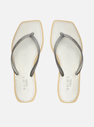 Chinelo de Dedo Prata Recouro Metal Square