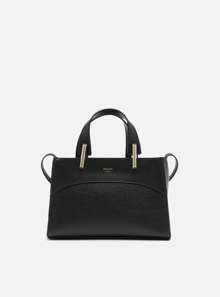 Bolsa Tote Preta Média Alças Metais | ZZ MALL