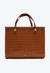 Bolsa Tote Marrom Arezzo Couro Savannah Média Croco