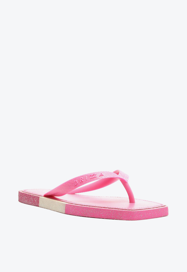 Chinelo De Dedo Rosa Brizza Glitter Square