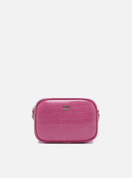 Bolsa Tiracolo Rosa Arezzo Croco Pequena