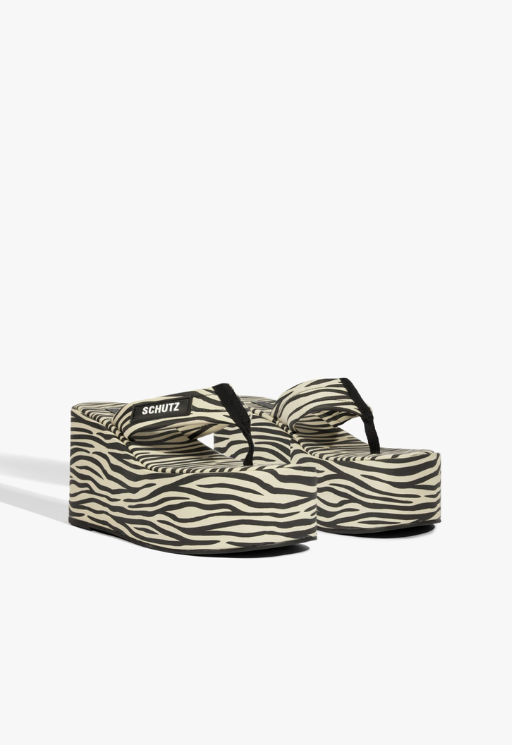 Chinelo Zoe Plataforma Estampa Zebra