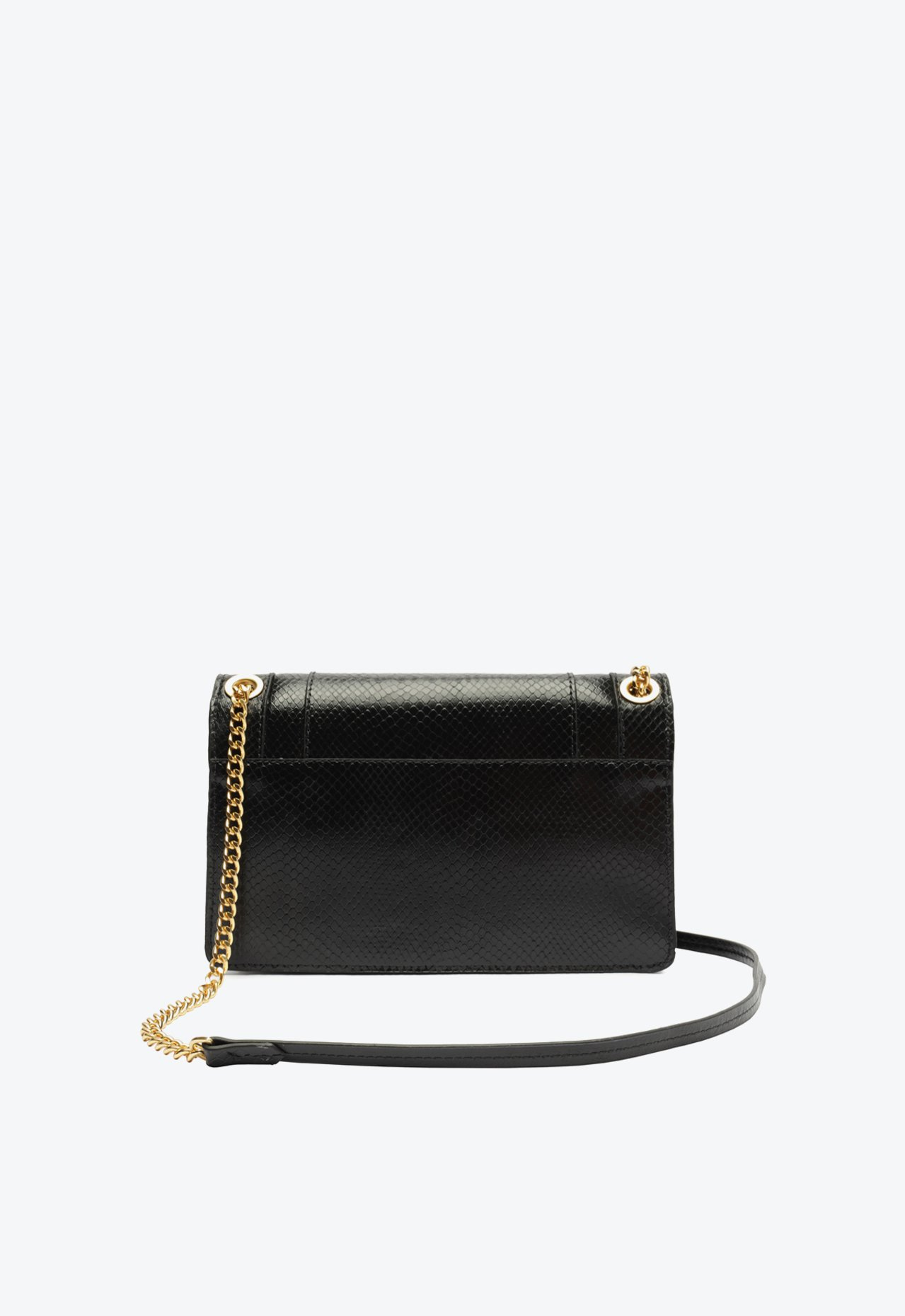 Bolsa Tiracolo Preta Schutz Média Poison Couro Snake | ZZ MALL