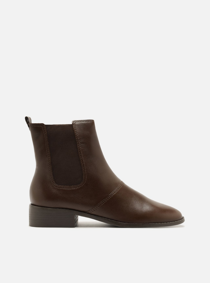 Bota Marrom Couro Cano Médio