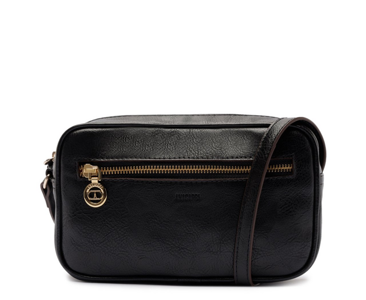 Bolsa Tiracolo Média Bolso Frontal Preta