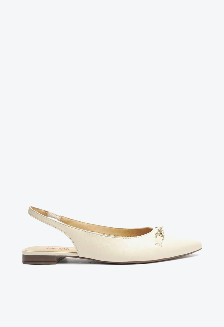 Sapatilha Branca Anacapri Slingback Bico Fino Classy