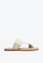 Rasteira Branca Anacapri Couro Detalhe Dedo | ZZ MALL