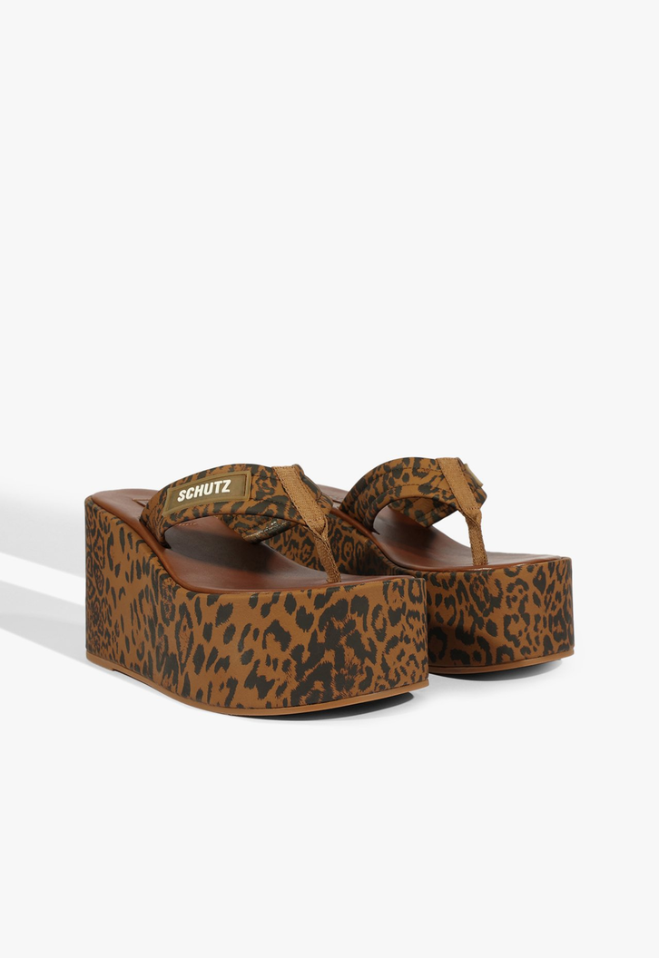 Chinelo Zoe Plataforma Estampa Animal