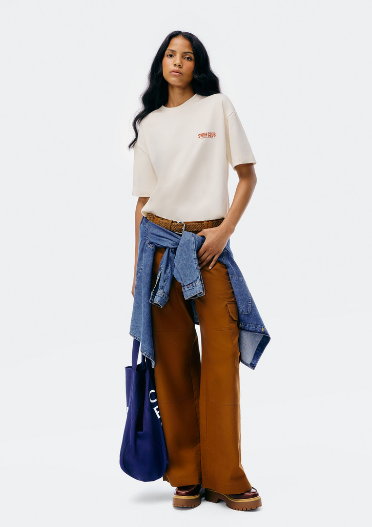 Blusa Off White Hering Oversized Estampada Super Cotton