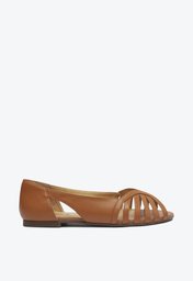 Sapatilha Marrom Anacapri Peep Toe Recortes Aberta