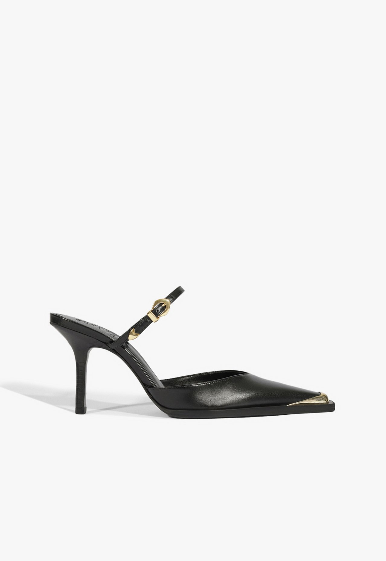 Mule Charlotte Couro Preta | ZZ MALL