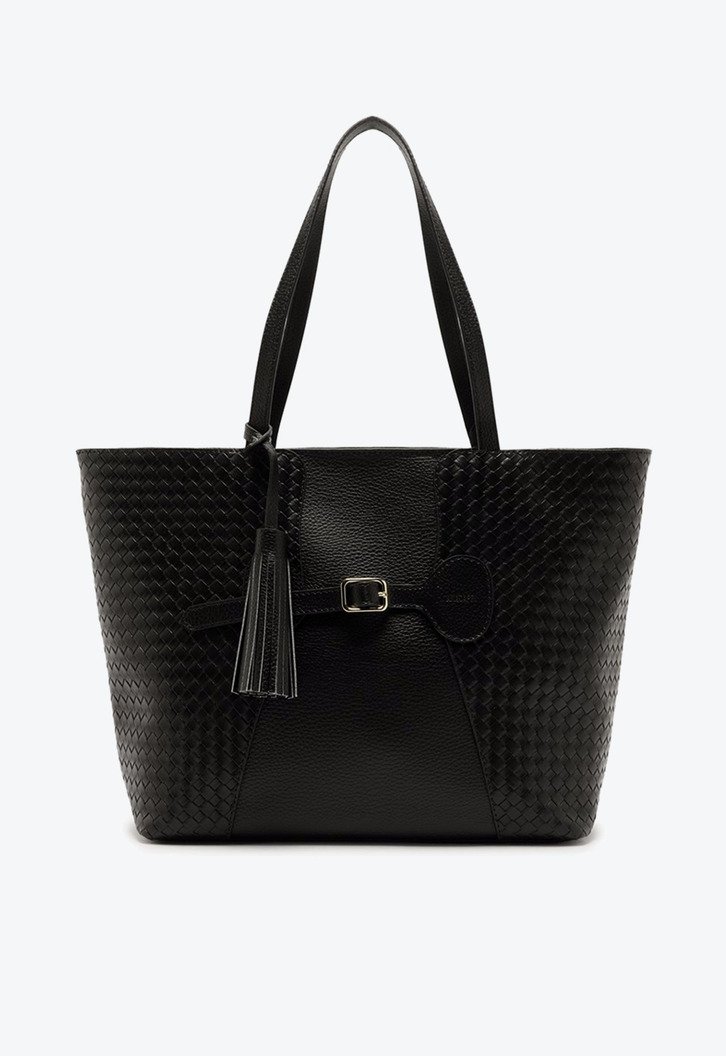 Bolsa Shopping Detalhe Tassel Preta