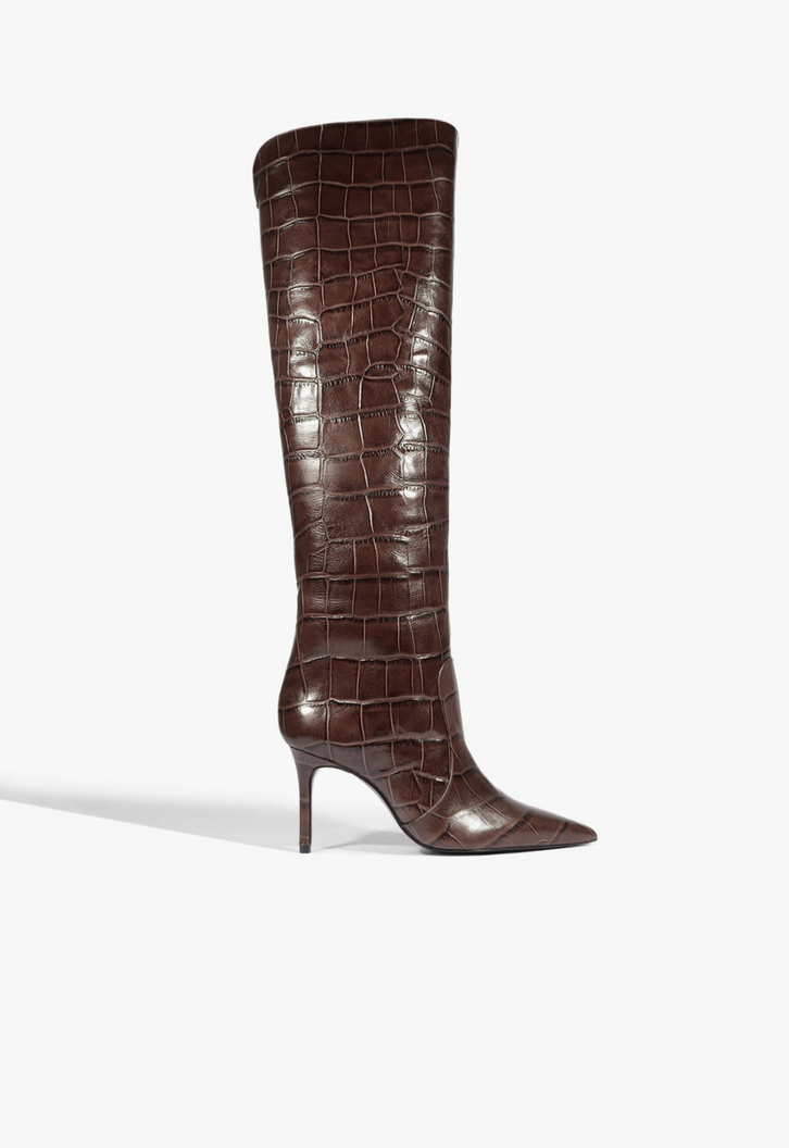 Bota Dressy Cano Longo Couro Marrom