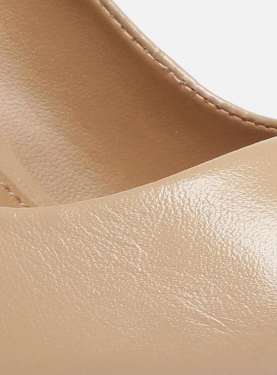 SCARPIN NUDE AREZZO COURO BICO FINO