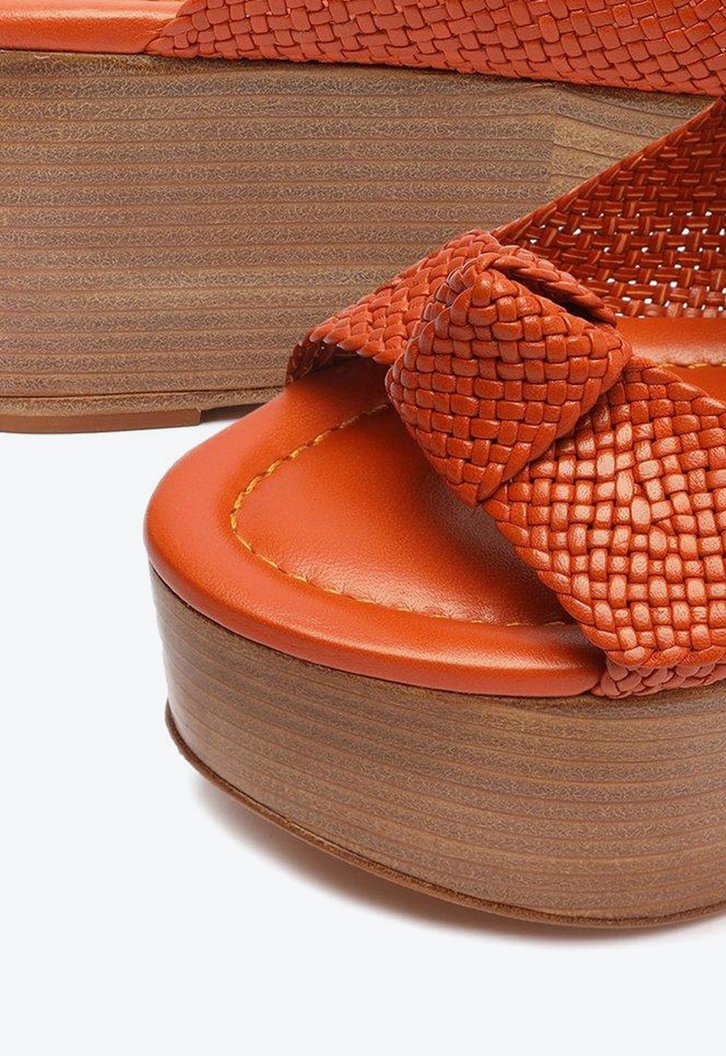 Asymmetric Clarita Braided Platform Terracota