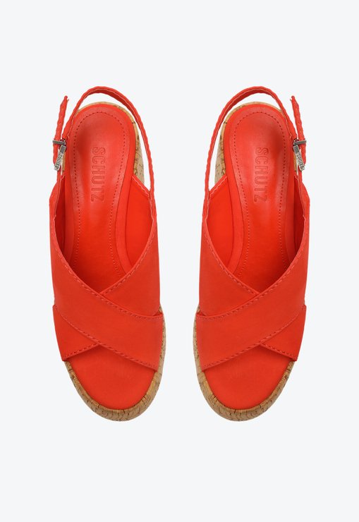 Sandália Meia Pata Velma Couro Vermelha