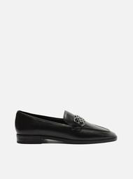 Mocassim Preto Arezzo Couro Bridão Elos