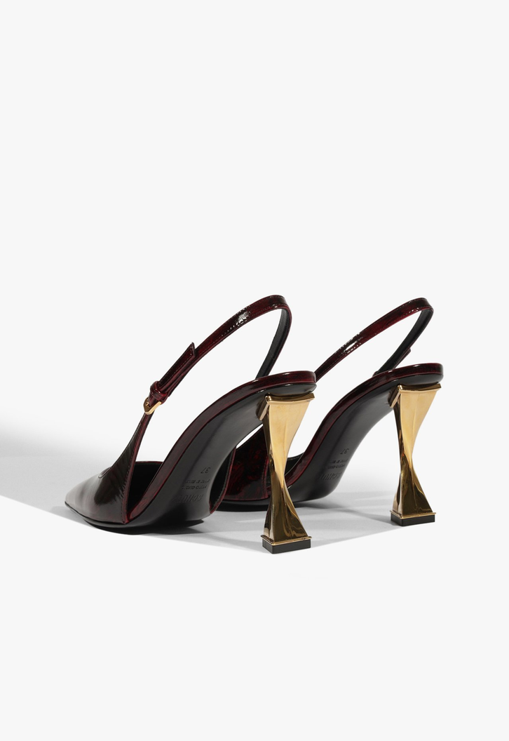 Slingback Elisha Pump Couro Vinho