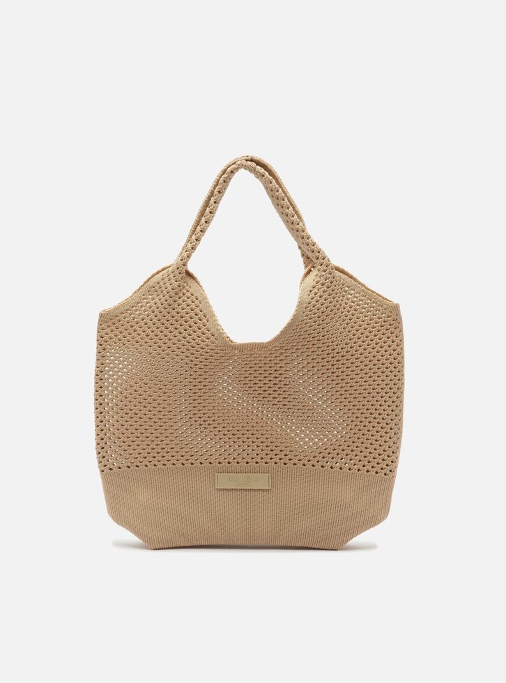 Bolsa Shopping Nude Knit Média Brizza
