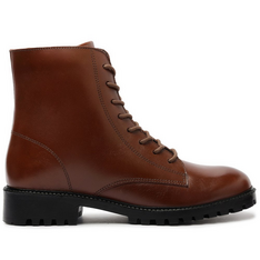 Bota Coturno Couro Marrom Cinnamon