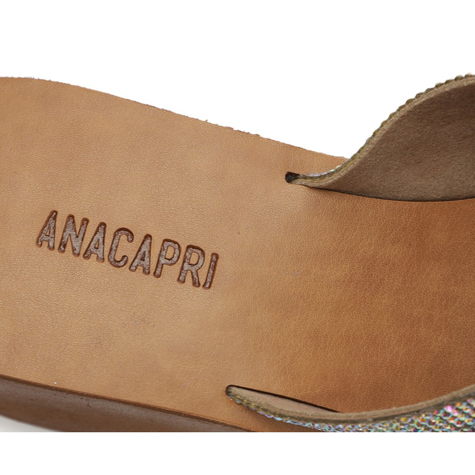Sandália Flatform Marrom Íris Tiras Cruzadas Brilho Prateado Glam