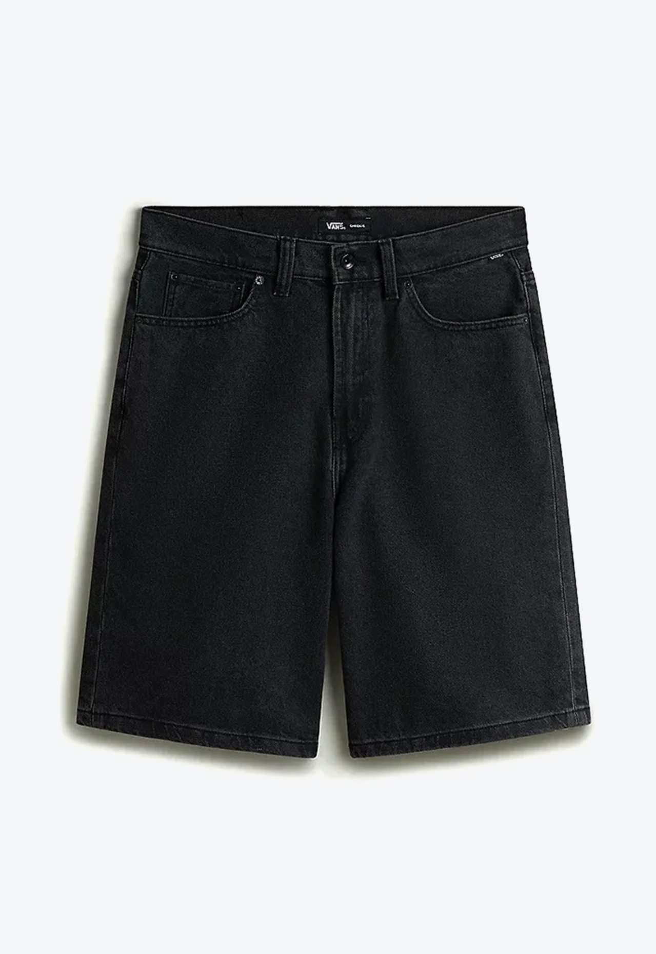 Bermuda Check-5 Baggy Denim Short Washed Black | ZZ MALL