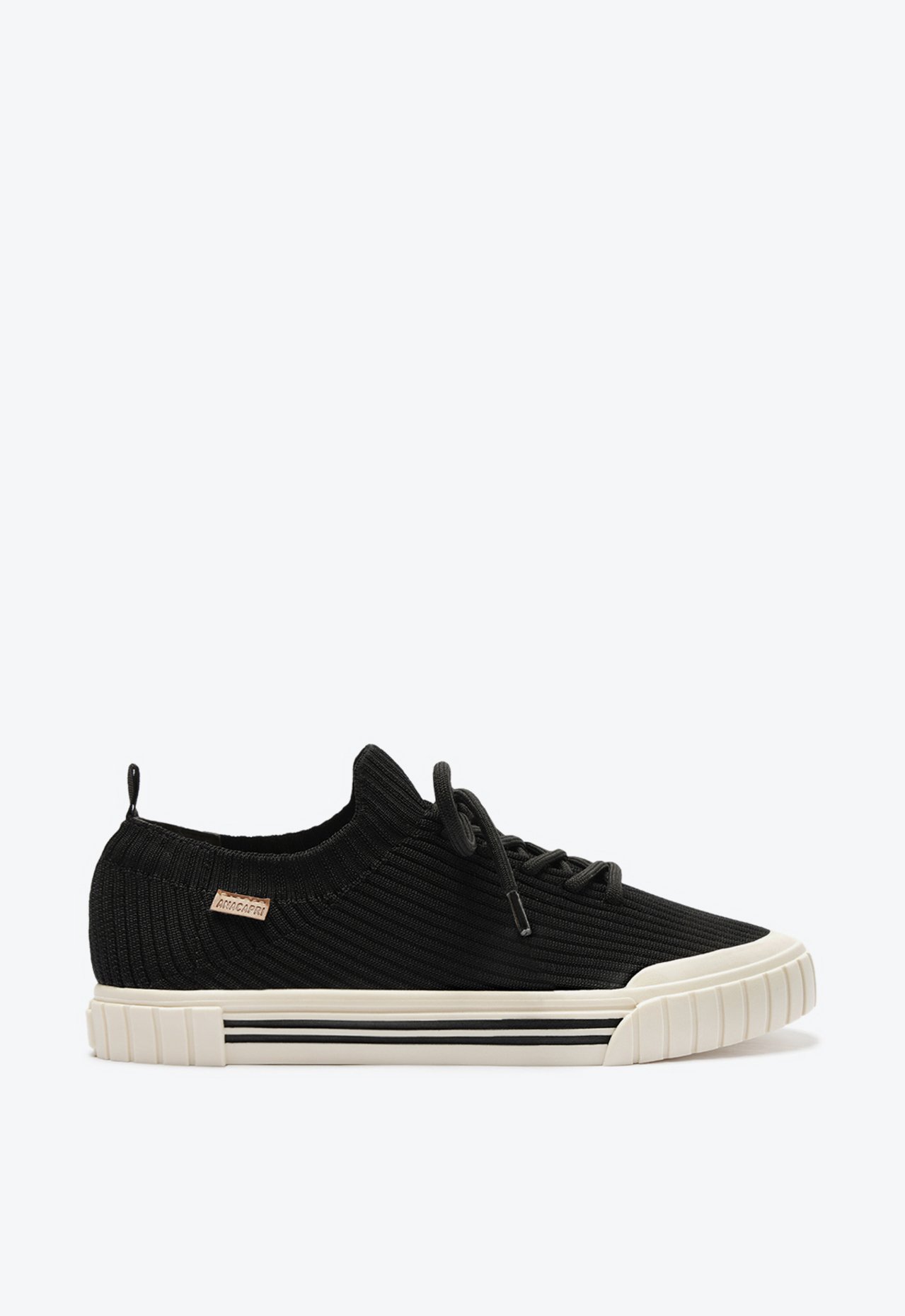 Tênis De Amarrar Preto Anacapri Basic Alê Knit | ZZ MALL