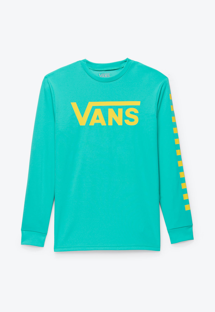 Camiseta Vans Classic Checker Sun Ls Waterfall Infantil