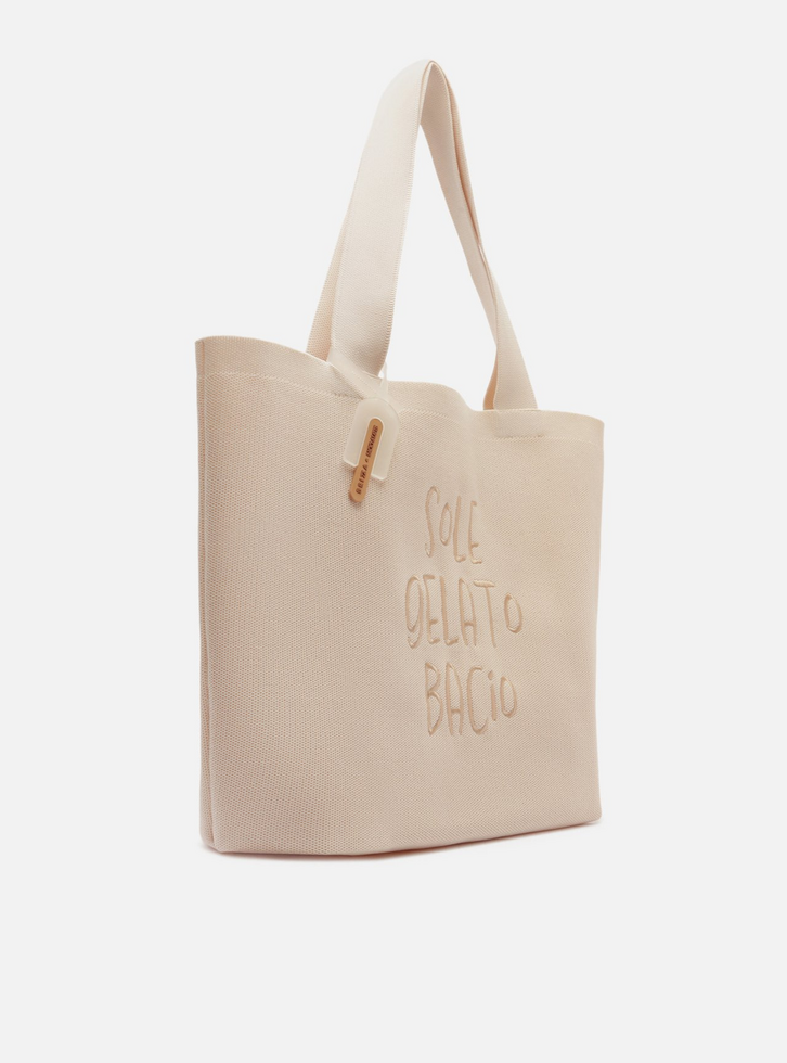 Bolsa Shopping Off-White Crochê Grande Brizza Bacio Di Latte | ZZ MALL
