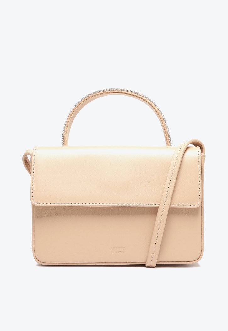Bolsa Tiracolo Bege Arezzo Couro Pequena Strass