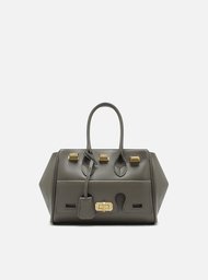 Bolsa Tote Cinza Arezzo Couro Média Bolso Recortes