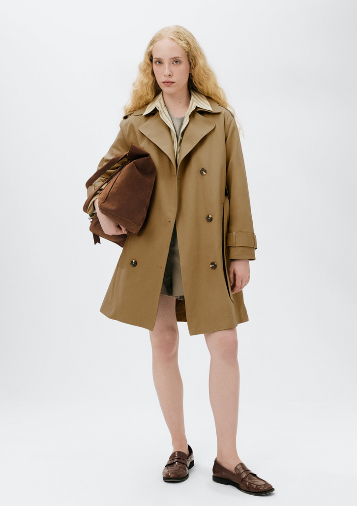 Casaco Trench Coat Marrom Hering Feminino