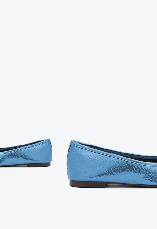 SAPATILHA AZUL SCHUTZ BALLERINA COURO