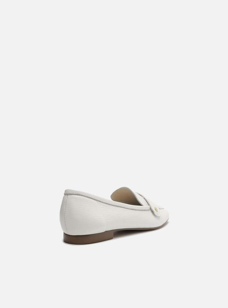 Loafer Branco Couro Bridão Switch com Troca de Bridão