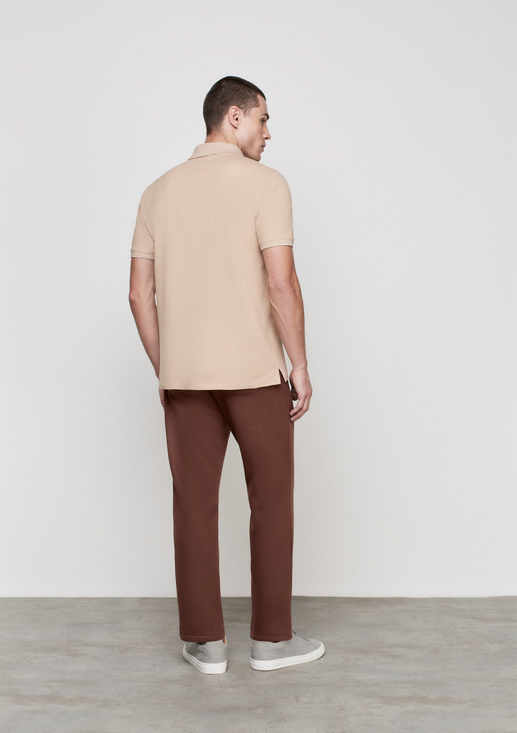 Camisa Polo Marrom Dzarm Em Malha Piquet