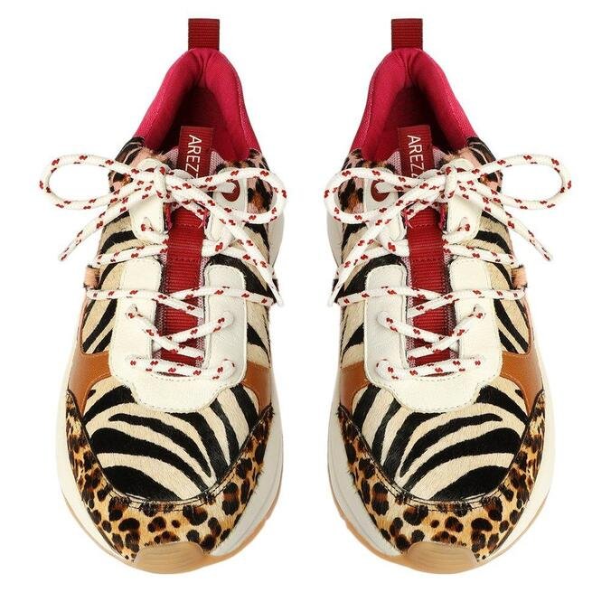 Tênis Arezzo Animal Print Multimaterial Esportivo | ZZ MALL