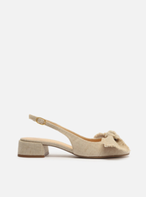 さき Sapatilha Dourada Arezzo Snake Bico Fino Slingback Bridão