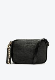 Bolsa Tiracolo Pequena Chaveiro Barbicacho Preta