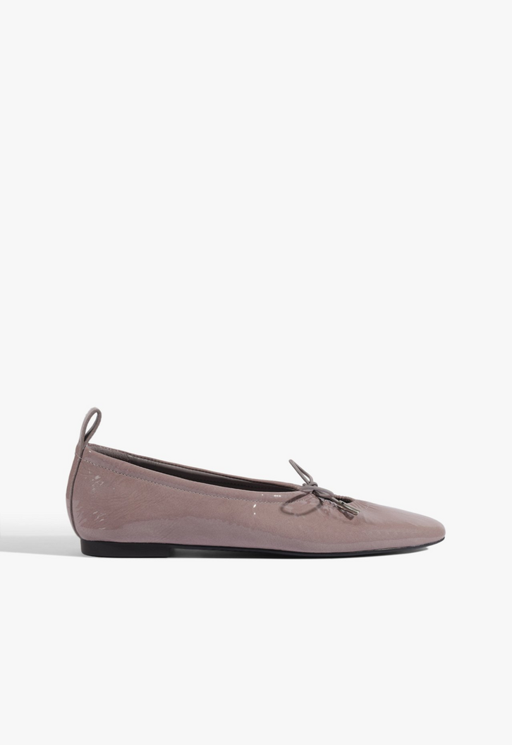 Sapatilha Ballet Bico Quadrado Cinza