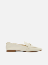 Mocassim Rasteiro Branco Arezzo Bico Quadrado