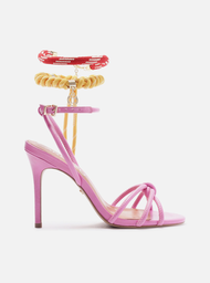 Sandália Rosa Arezzo Salto Fino Custom Anklet