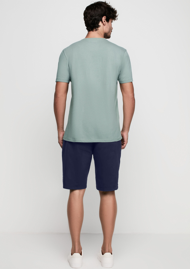 Camiseta Verde Menta Dzarm Masculina Manga Curta Decote Redondo