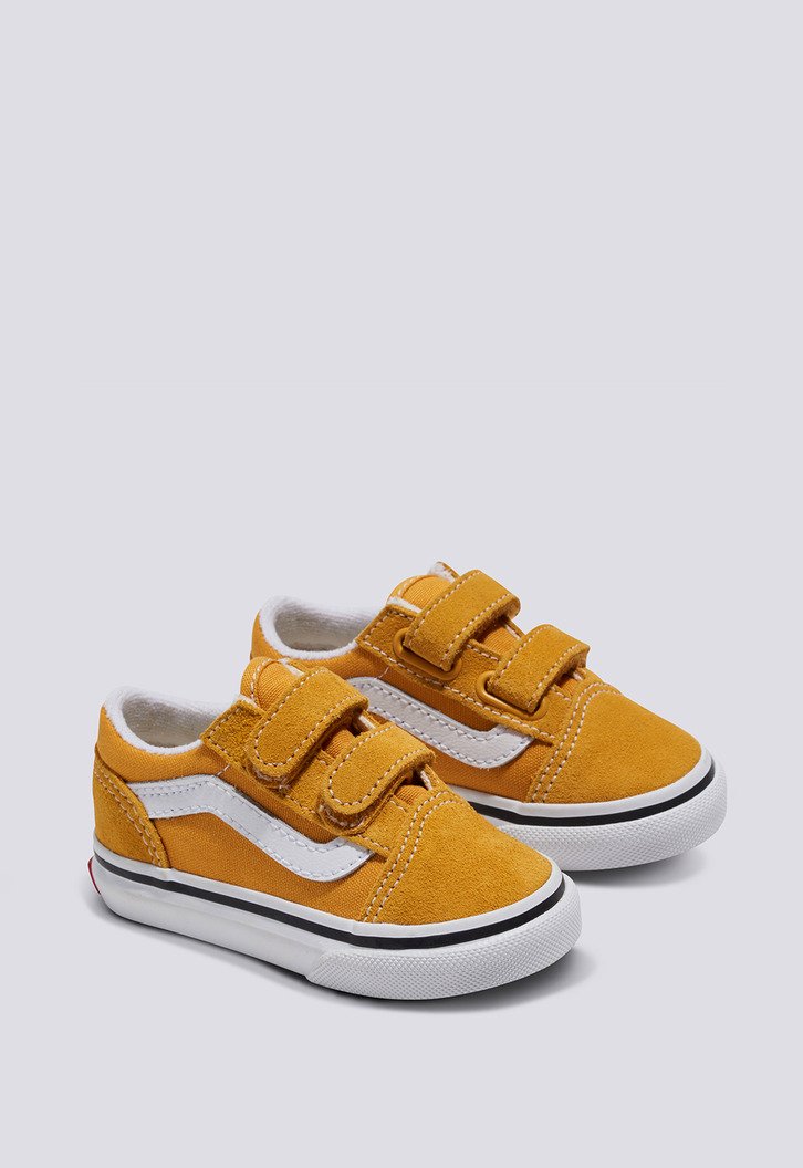 Tênis Old Skool V Infantil Checkerboard Golden Glow