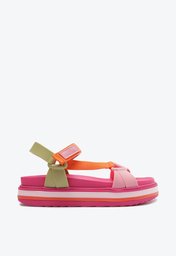 Sandália Plataforma Laranja E Rosa Anacapri Papepte Malibu