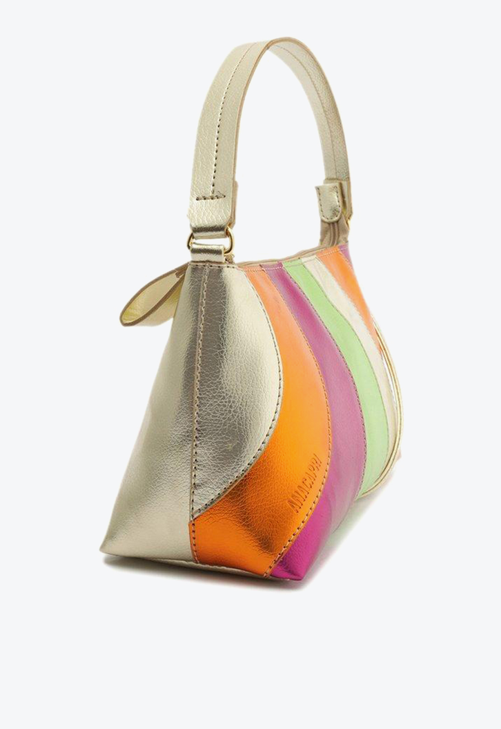 Bolsa Crossbody Colorida Metalizada Anacapri Baguete Média