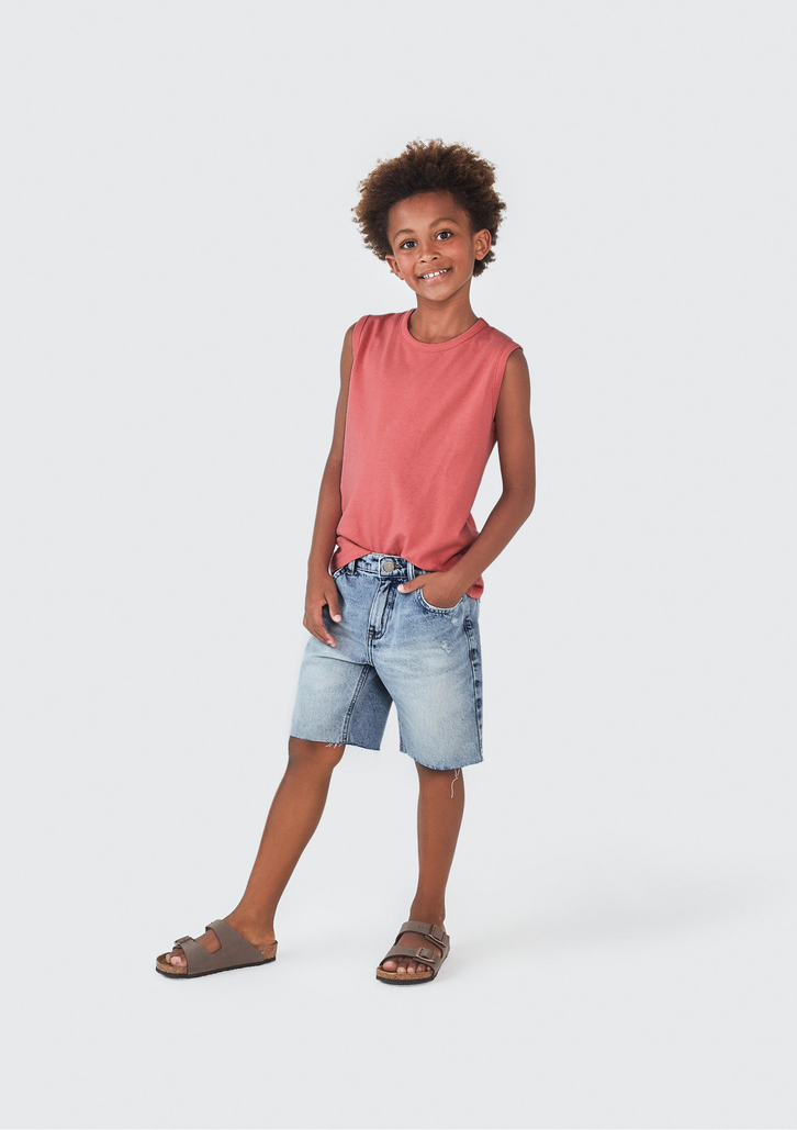 Bermuda Azul Hering Jeans Infantil Reta