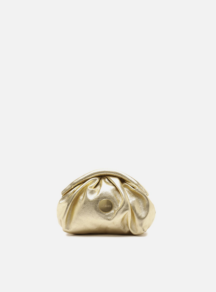 Bolsa Tiracolo Dourada Couro Pequena