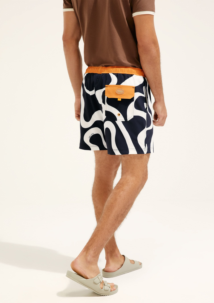 Shorts de Banho Azul Hering Estampado Hering + Cosmo