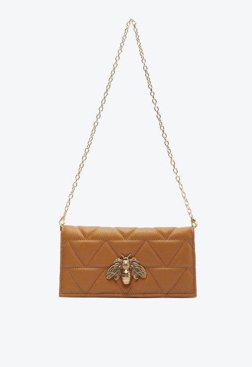 Bolsa Carteira Believe Matelassê Couro Marrom