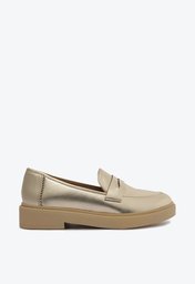 Mocassim Dourado Anacapri Minimalista